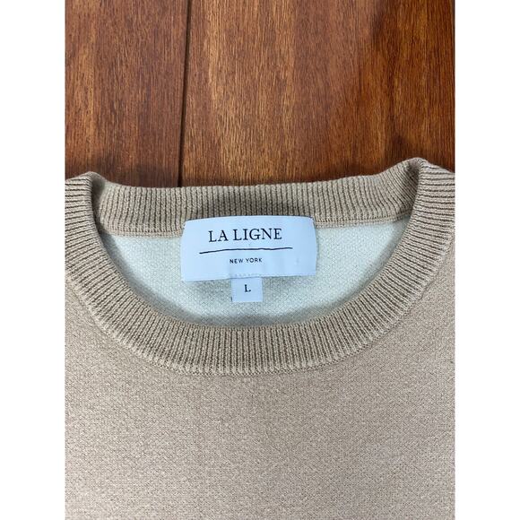 Women La Ligne New York crewneck silk cashmere pullover sweater, L - Picture 4 of 5